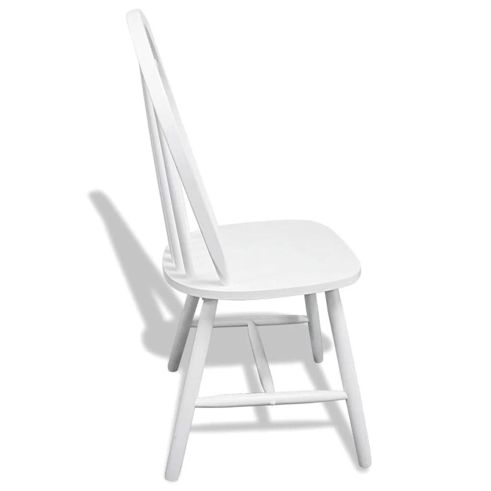 Dining Chairs 6 pcs vidaXL White Solid Rubber Wood by vidaXL