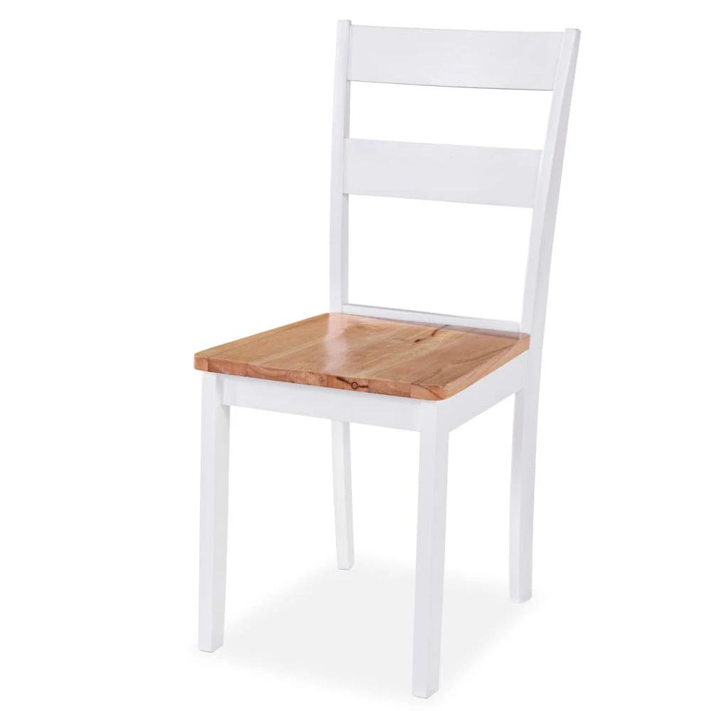 vidaXL Dining Chairs 6 pcs vidaXL White Solid Rubber Wood - Chairs Wooden Chairs