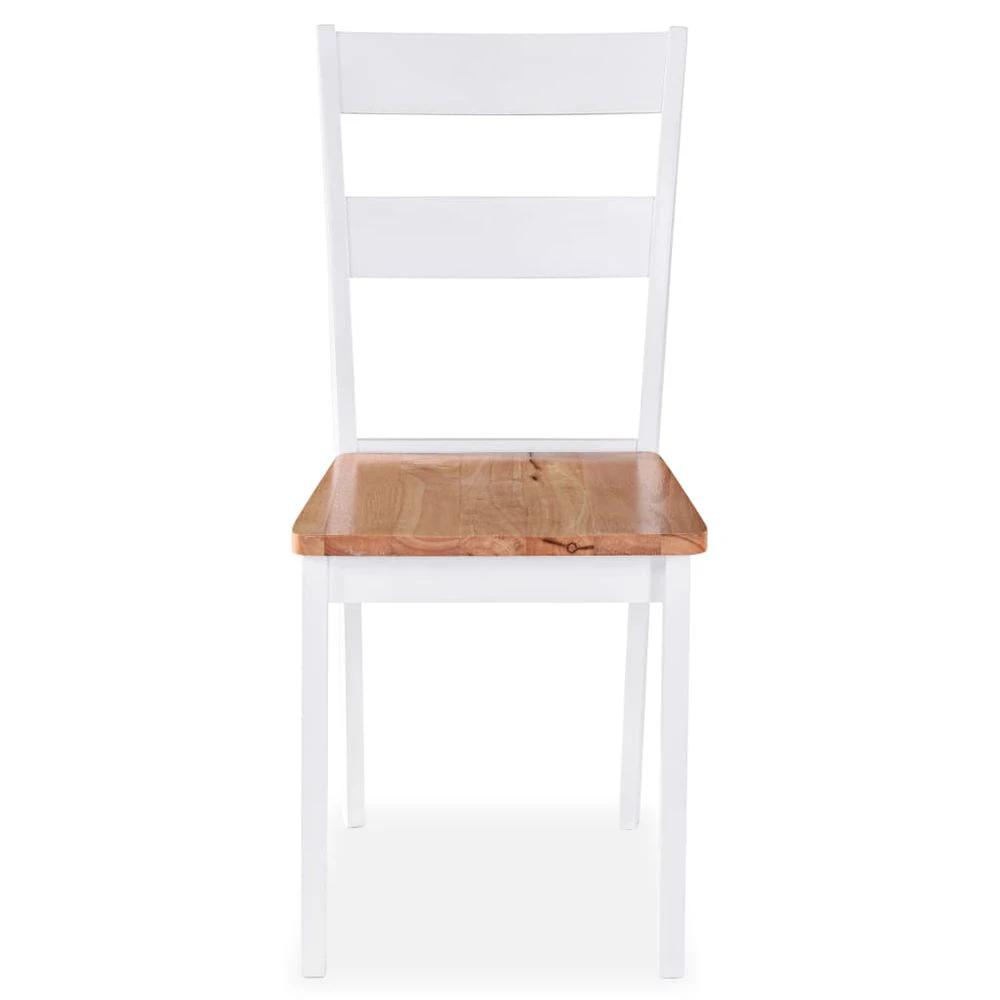 Dining Chairs 6 pcs vidaXL White Solid Rubber Wood by vidaXL