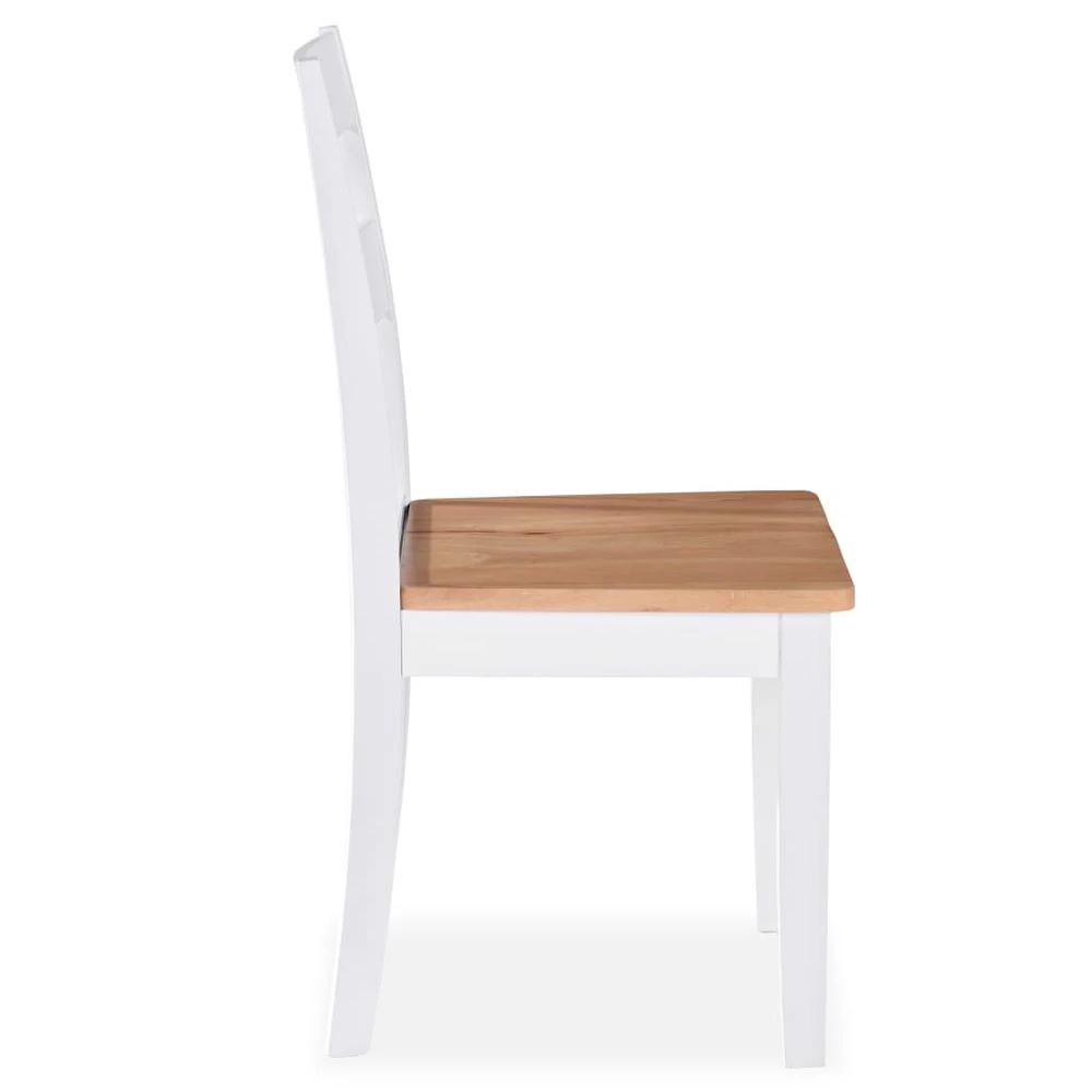 Dining Chairs 6 pcs vidaXL White Solid Rubber Wood by vidaXL