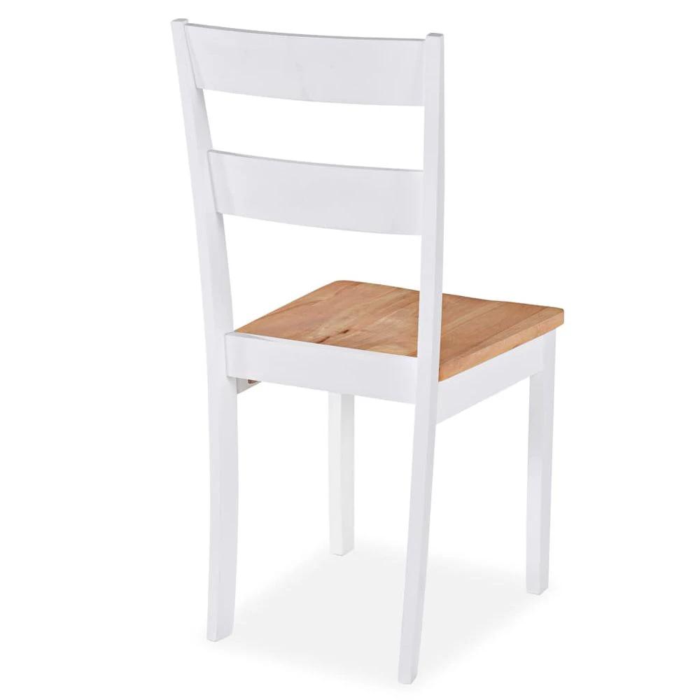 Dining Chairs 6 pcs vidaXL White Solid Rubber Wood by vidaXL