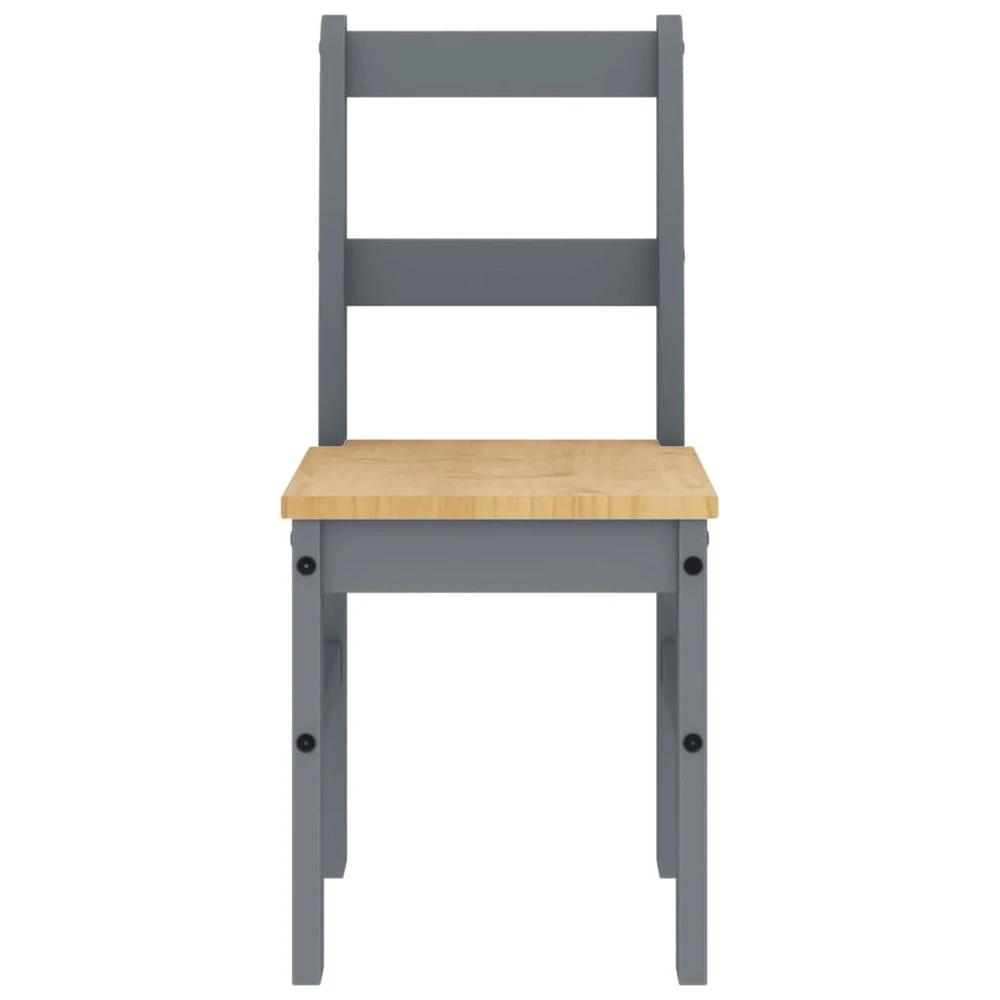 Dining Chairs 2 pcs Panama Grey vidaXL 40x46x90 cm Solid Wood Pine by vidaXL