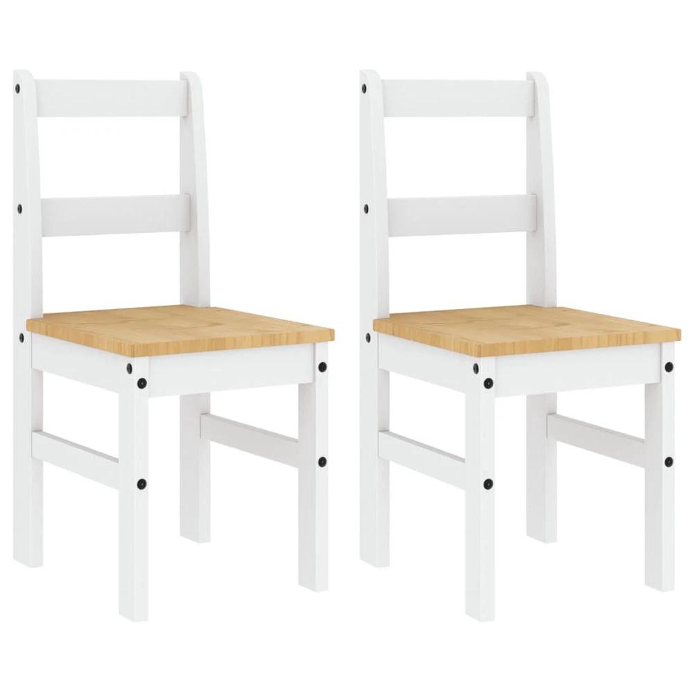 vidaXL Dining Chairs 2 pcs Panama White 40x46x90 cm Solid Wood Pine - Wooden Chairs