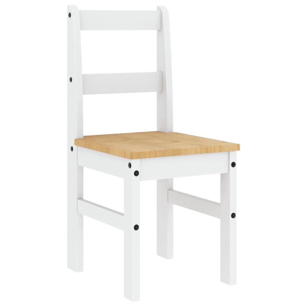 vidaXL Dining Chairs 2 pcs Panama White 40x46x90 cm Solid Wood Pine - Wooden Chairs