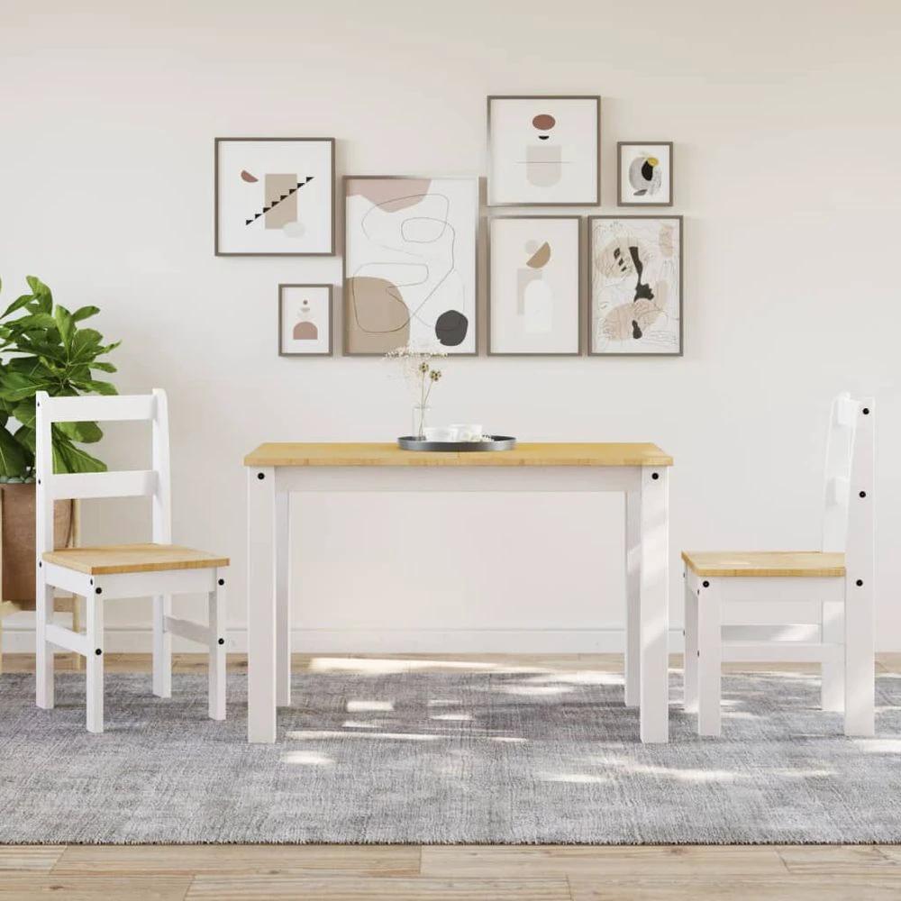 vidaXL Dining Chairs 2 pcs Panama White 40x46x90 cm Solid Wood Pine - Wooden Chairs