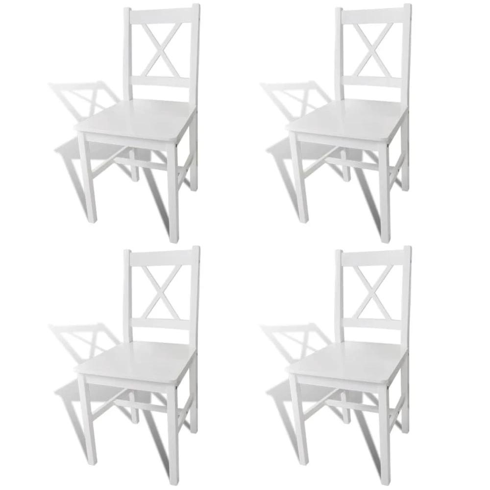 vidaXL Dining Chairs 6 pcs vidaXL White Pinewood - Uncategorized Wooden Chairs