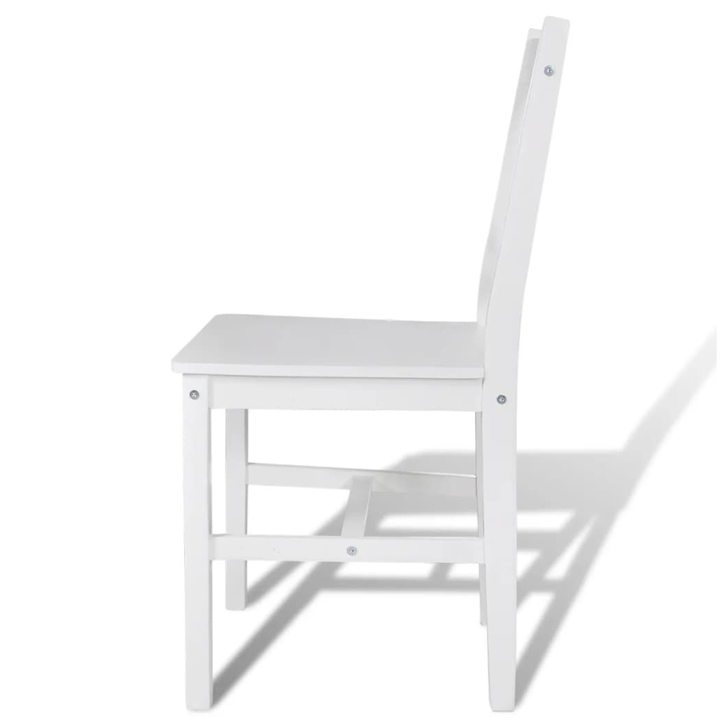 vidaXL Dining Chairs 6 pcs vidaXL White Pinewood - Uncategorized Wooden Chairs