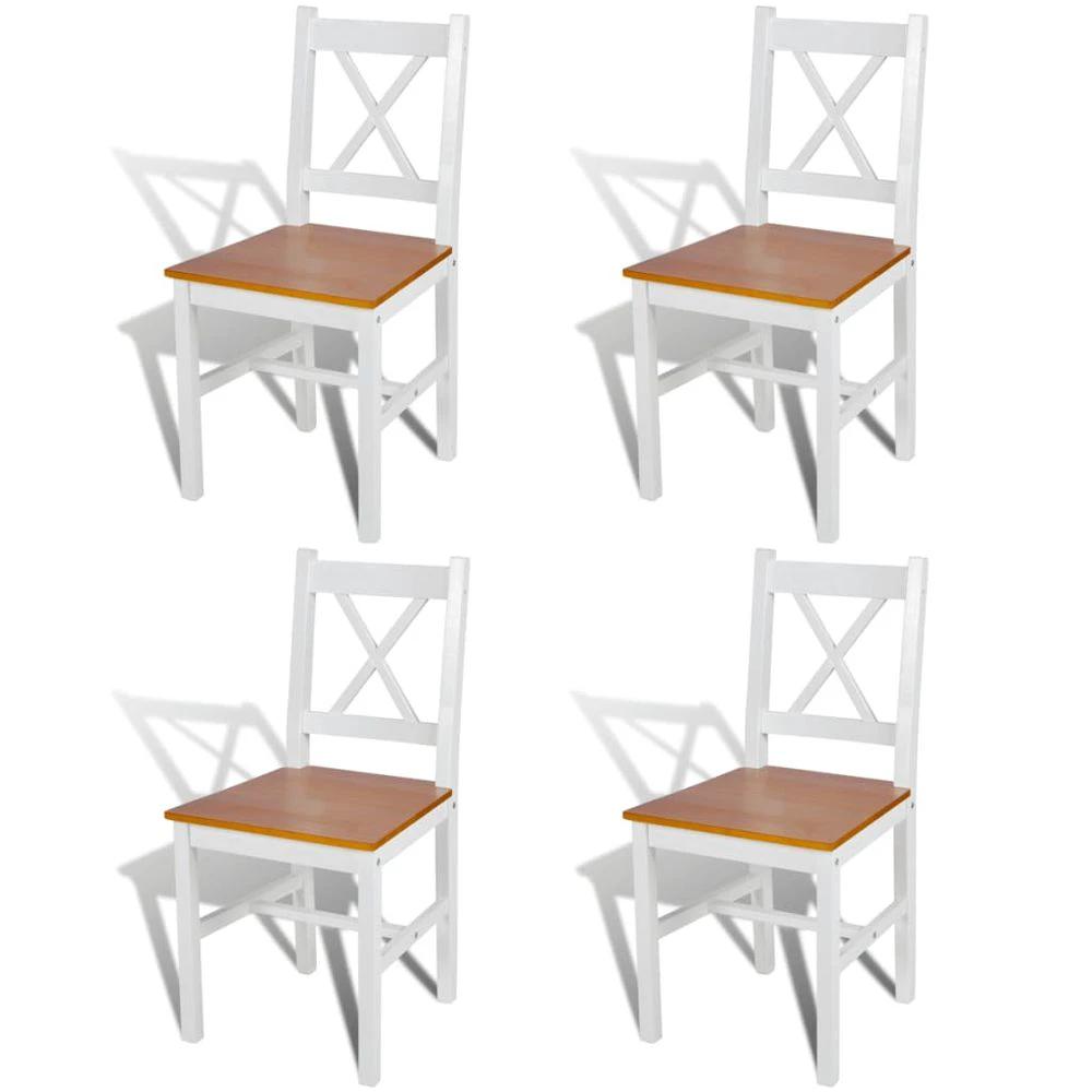 Dining Chairs 6 pcs vidaXL White Pinewood by vidaXL