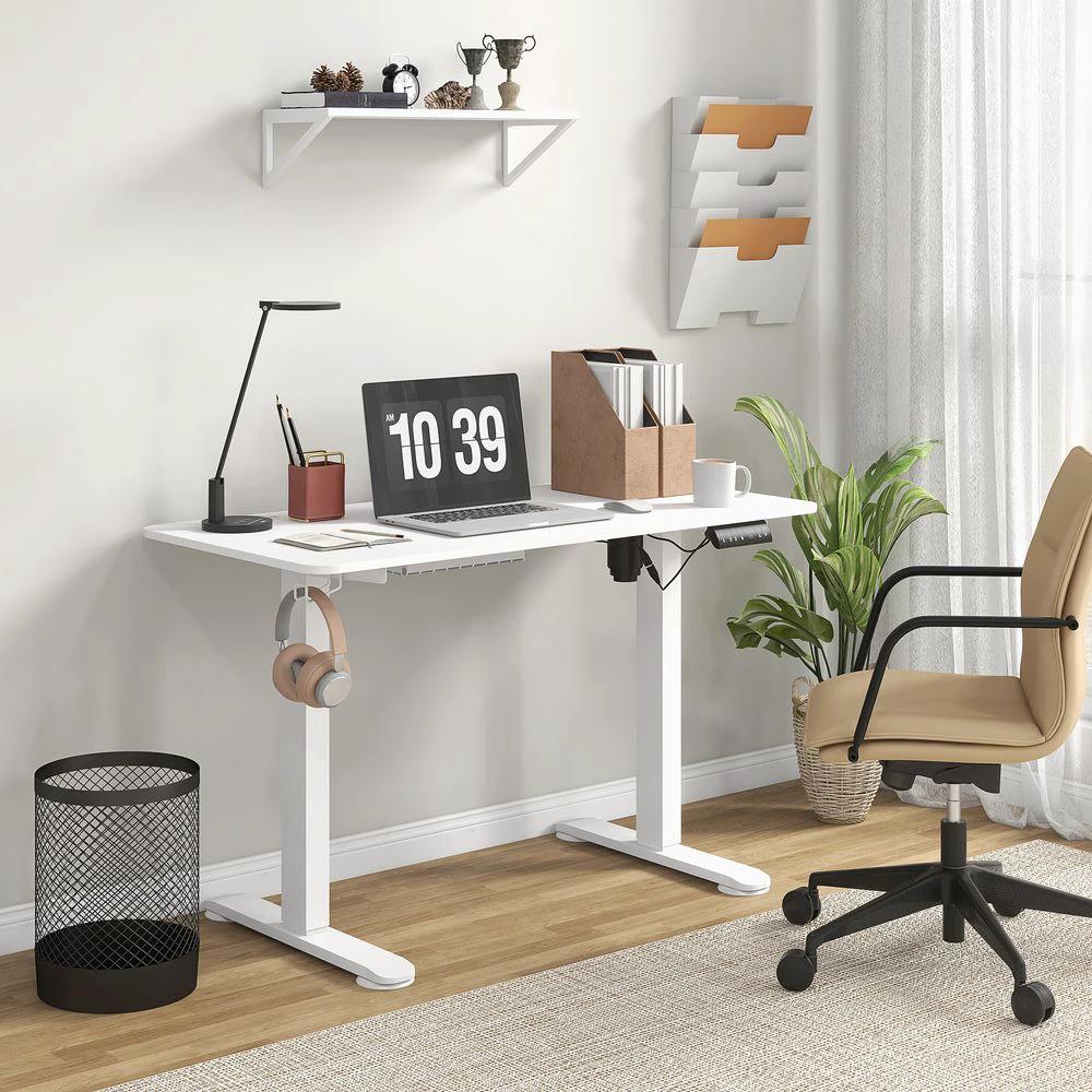 Vinsetto Vinsetto Adjustable Desk, Electric Standing Desk for Home Office, White - Desks Desk