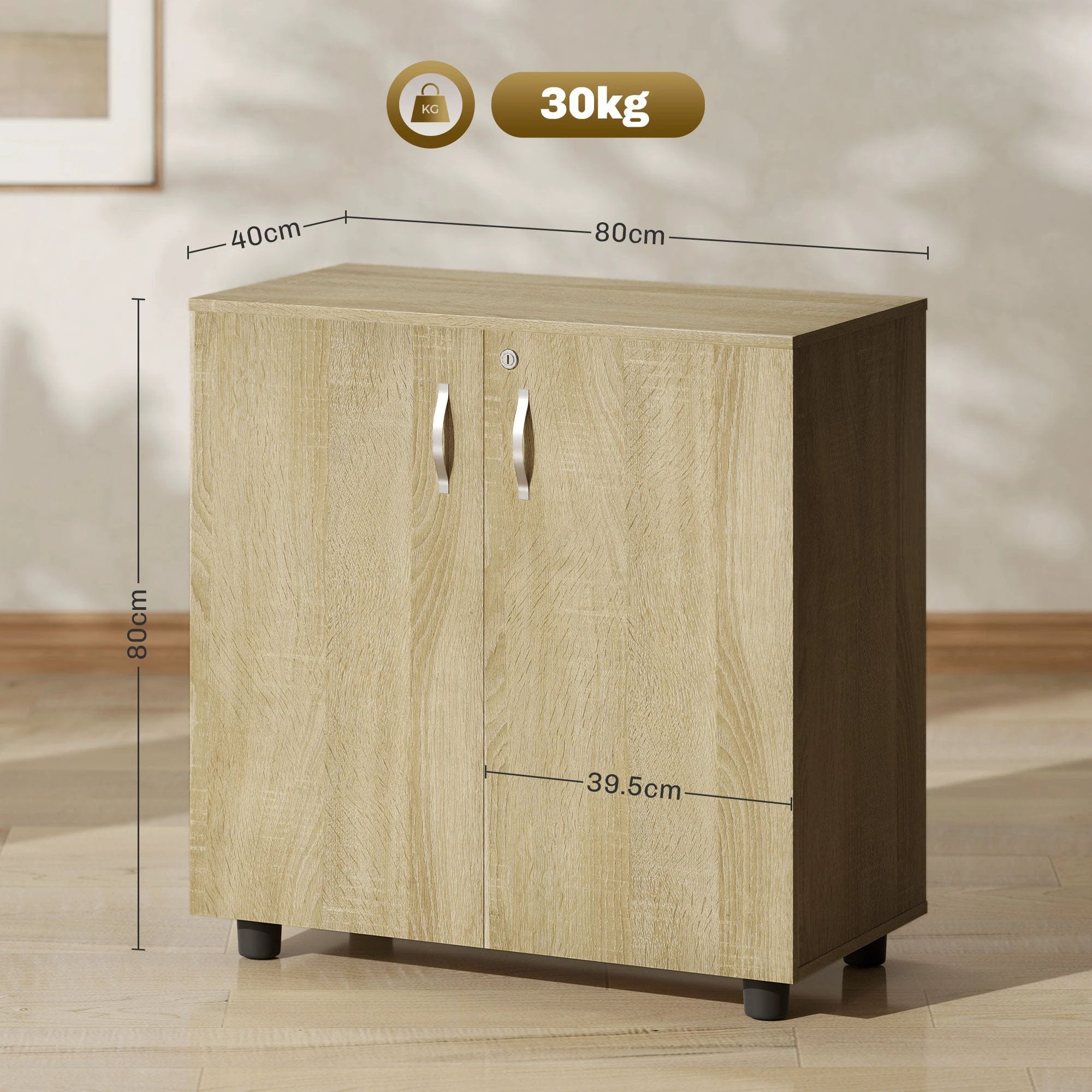 Vinsetto Vinsetto 2-Tier Locking Filing Cabinet Office Storage Cabinet - Filing Cabinet