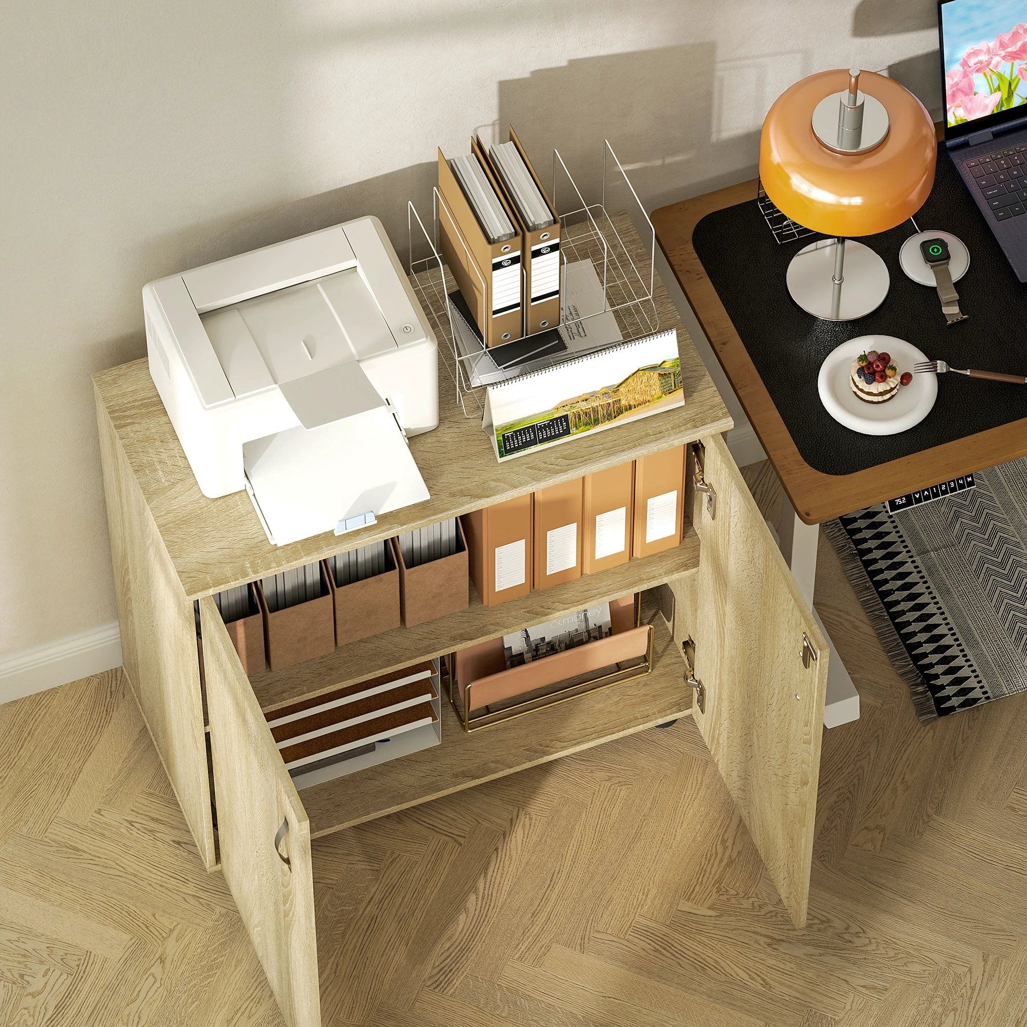 Vinsetto 2-Tier Locking Filing Cabinet Office Storage Cabinet by Vinsetto
