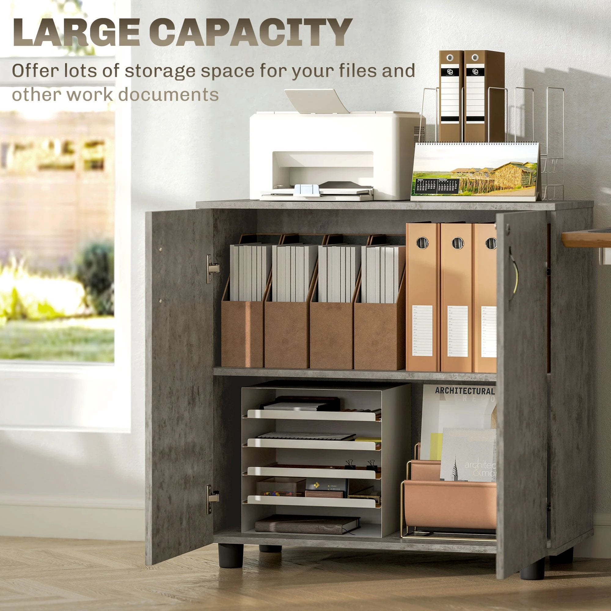 Vinsetto 2-Tier Locking Filing Cabinet Office Storage Cabinet by Vinsetto