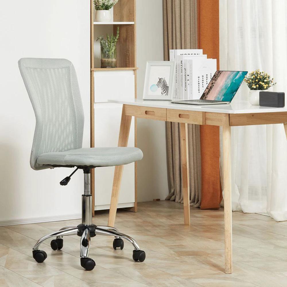 Vinsetto Armless Office Chair Ergonomic Padded Height Adjustable Mesh Back 5 Wheels - Office Chair