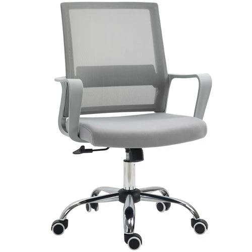Vinsetto Ergonomic Office Chair Adjustable Height Mesh Chair with Swivel Wheels Grey - Office Chair