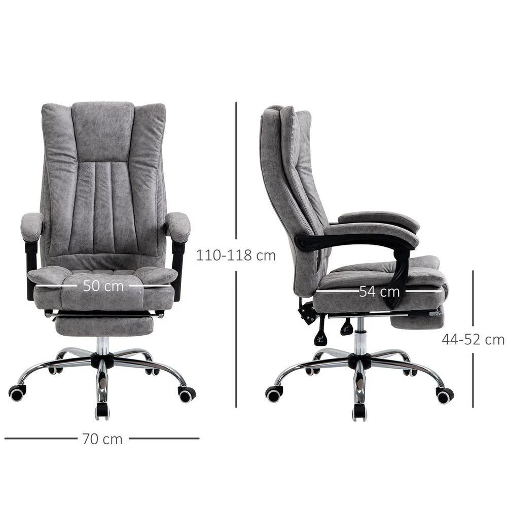 Vinsetto Executive Office Chair Computer Swivel Chair for Home with Arm, Footrest, Grey - Office Chair