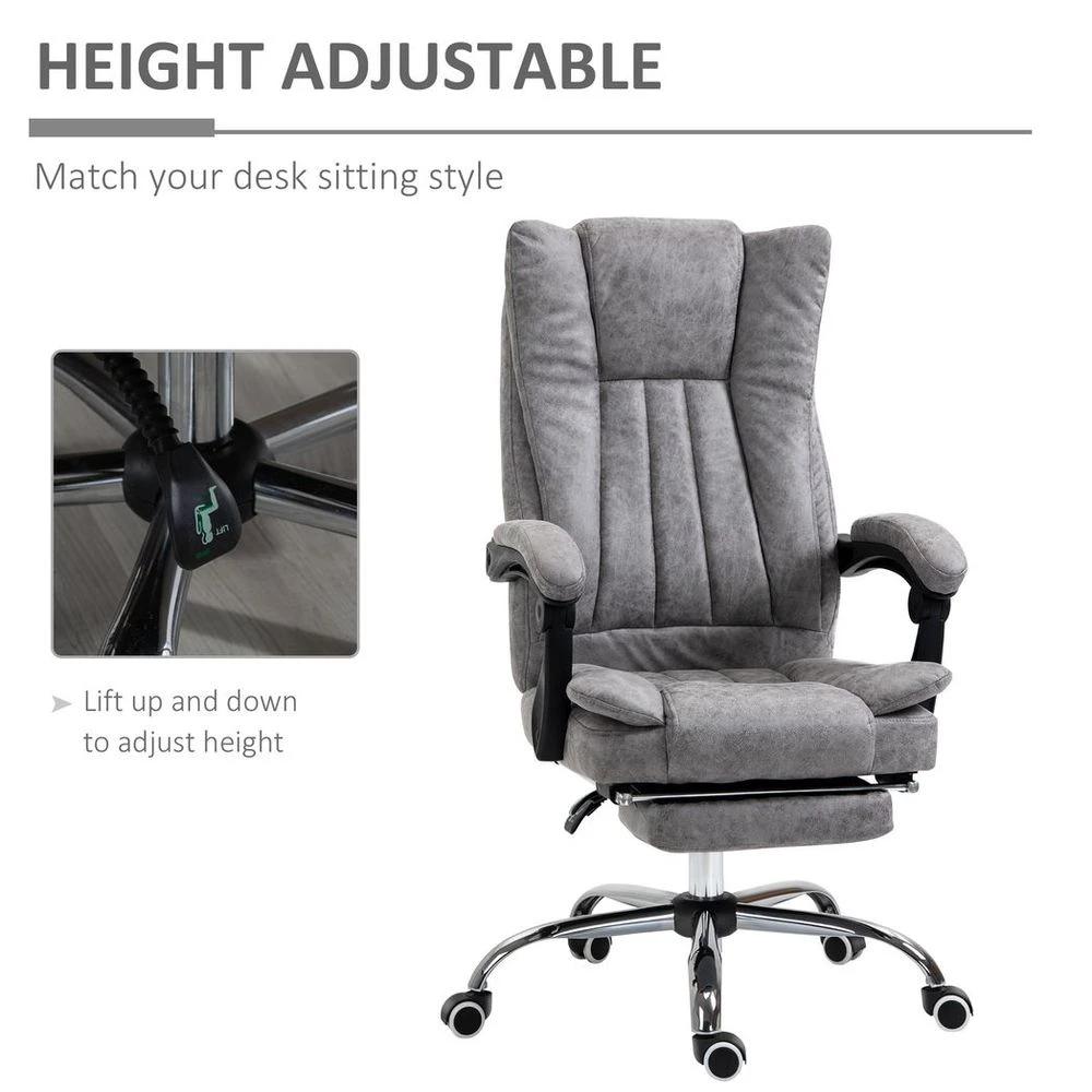 Vinsetto Executive Office Chair Computer Swivel Chair for Home with Arm, Footrest, Grey - Office Chair