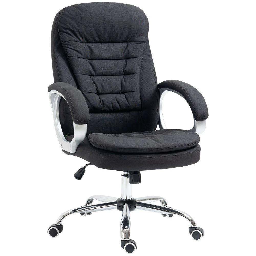Executive Office Chair with 360 Swivel Wheels Armrests Adjustable Height Black by Vinsetto