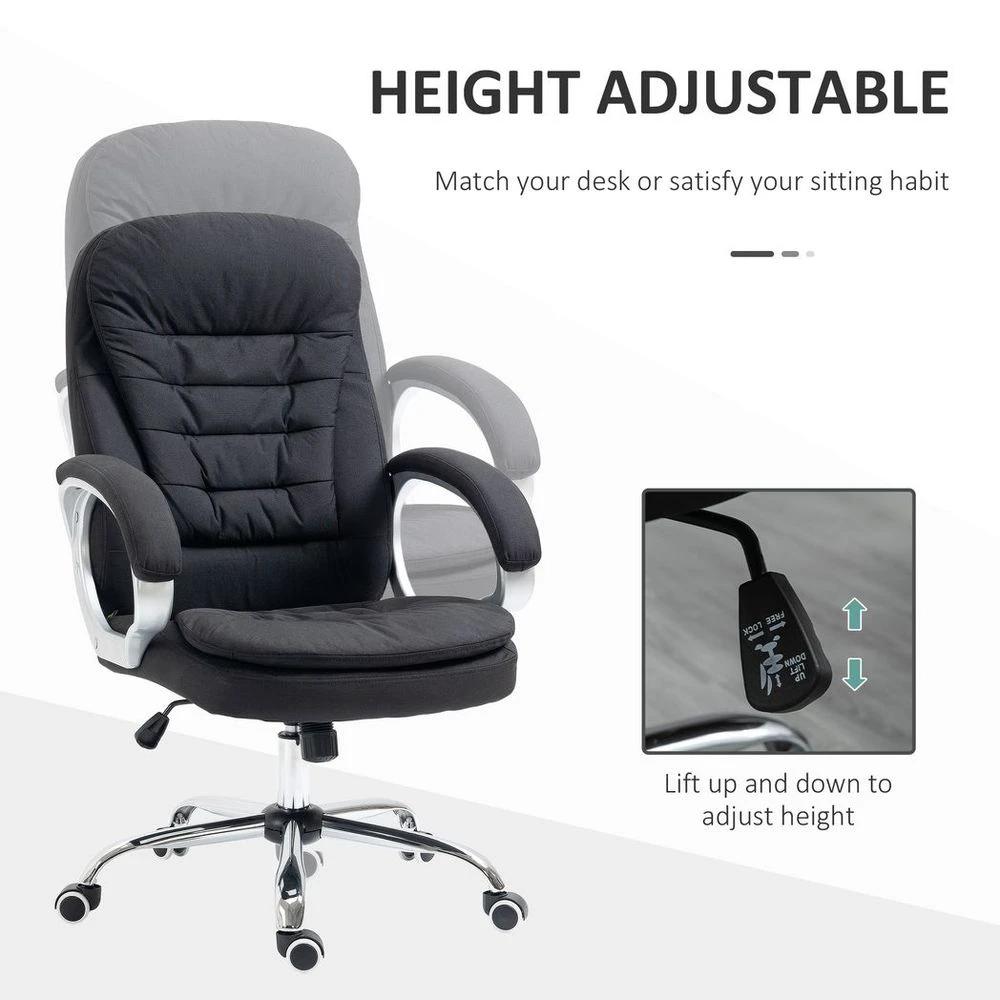 Vinsetto Executive Office Chair with 360 Swivel Wheels Armrests Adjustable Height Black - Office Chair
