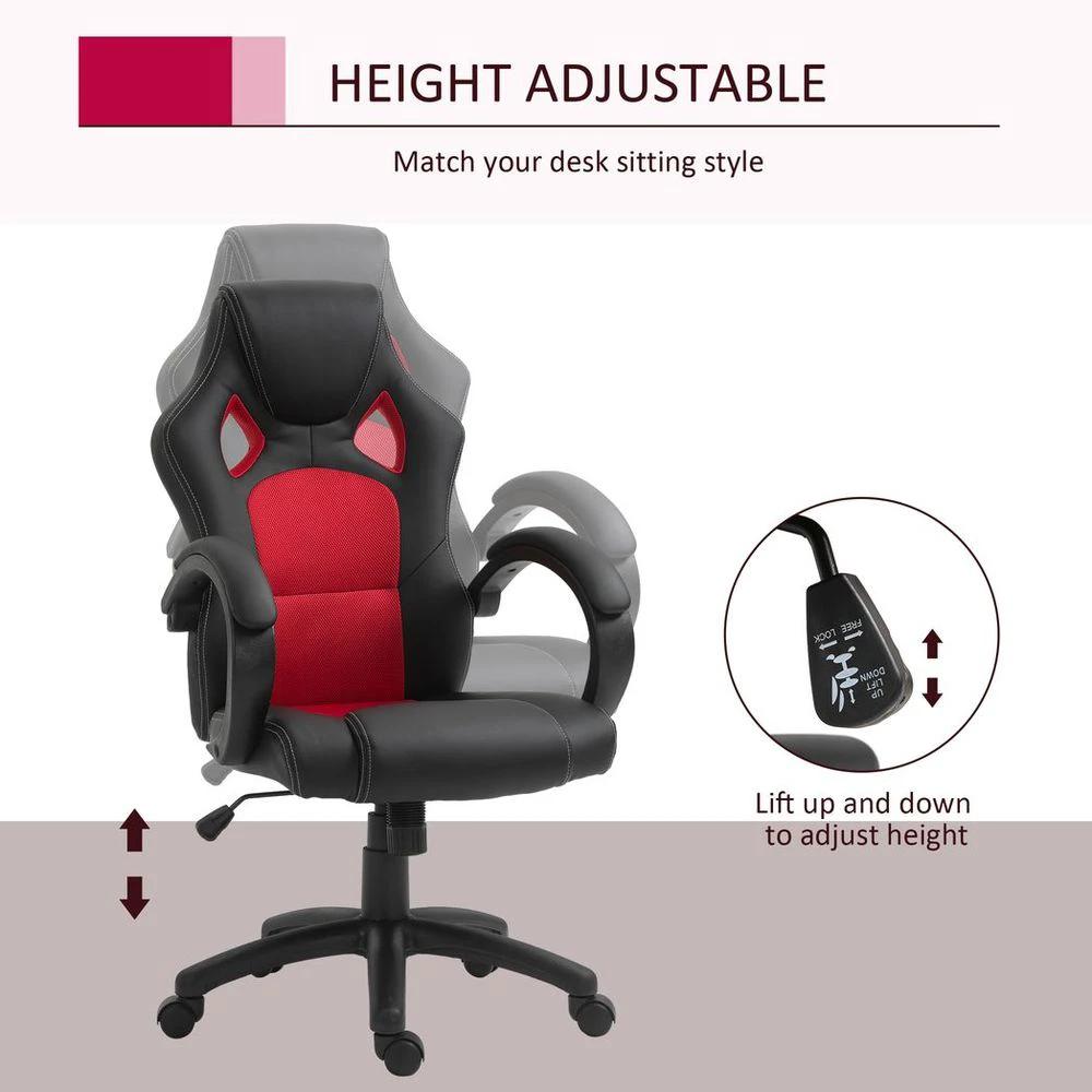 Vinsetto Executive Racing Swivel Gaming Office Chair PU Leather Computer Desk Chair Black - Office Chair