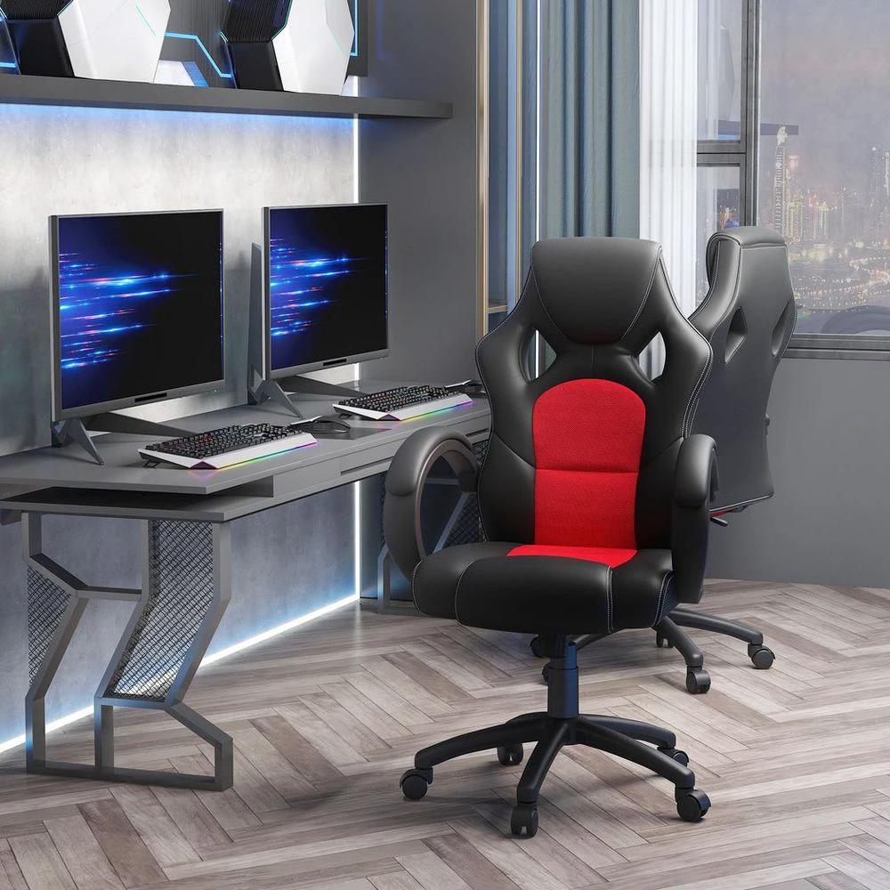 Vinsetto Executive Racing Swivel Gaming Office Chair PU Leather Computer Desk Chair Black - Office Chair