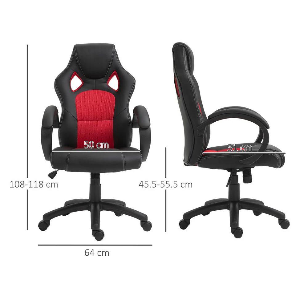 Vinsetto Executive Racing Swivel Gaming Office Chair PU Leather Computer Desk Chair Black - Office Chair