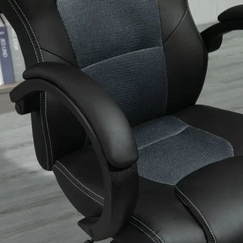 Vinsetto Executive Racing Swivel Gaming Office Chair PU Leather Computer Desk Chair Grey - Office Chair