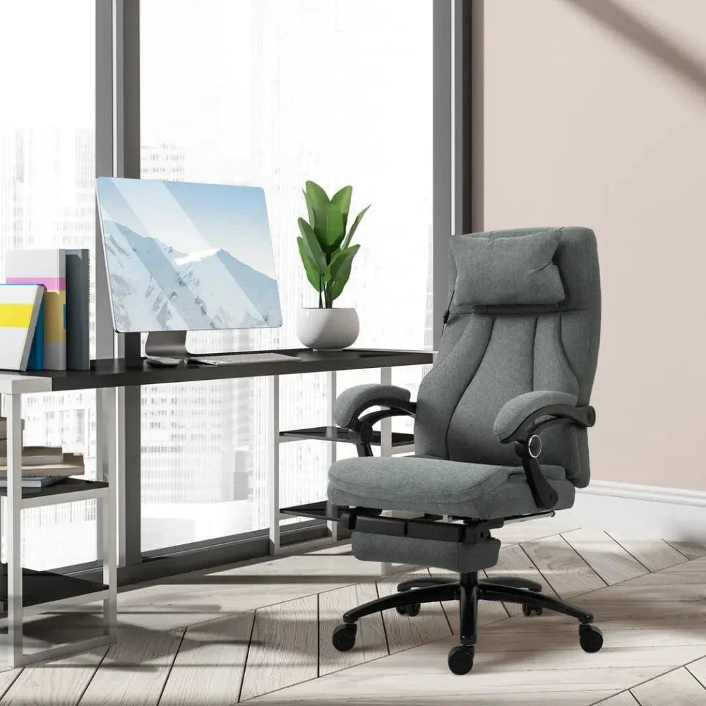 Massage Office Chair with 2-Point Vibration Pillow USB Power 360 Swivel Wheels by Vinsetto
