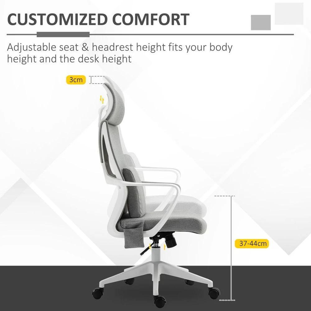 Massage Office Chair with 2 Points Lumbar Support Adjustable Height by Vinsetto