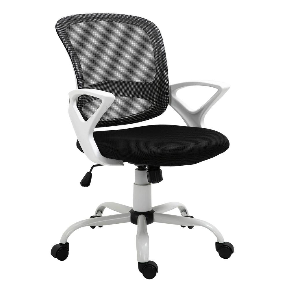 Mesh Home Office Chair Swivel Desk Task PC Chair w/ Lumbar Support, Arm, Black by Vinsetto