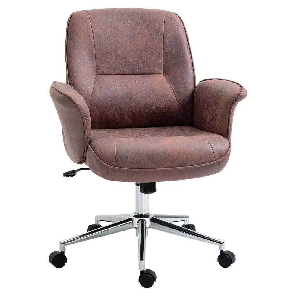 Vinsetto Microfibre Office Chair Desk Chair with Swivel Wheels Tilt Function, Red - Office Chair