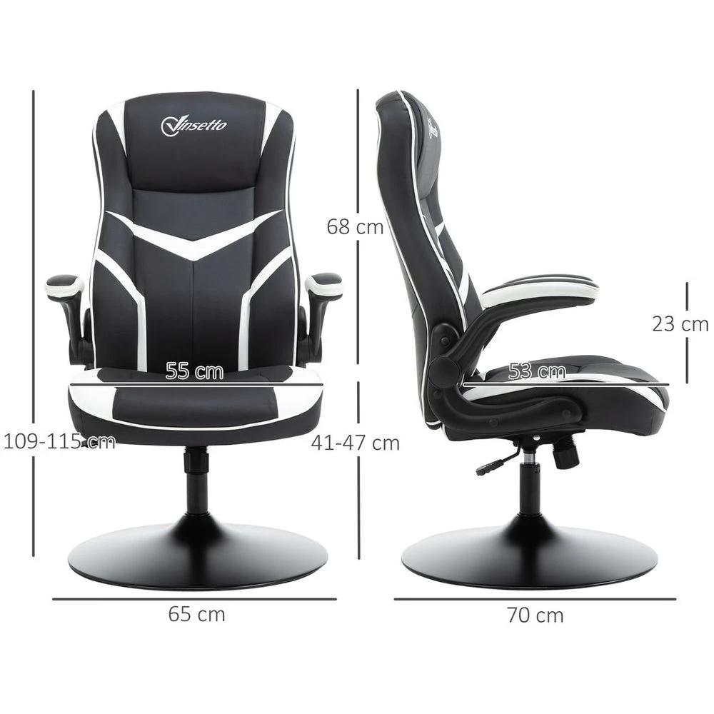 Racing Office Chair PVC Leather Computer Gaming Height Adjustable by Vinsetto