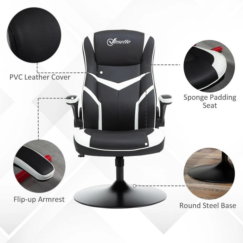 Racing Office Chair PVC Leather Computer Gaming Height Adjustable by Vinsetto