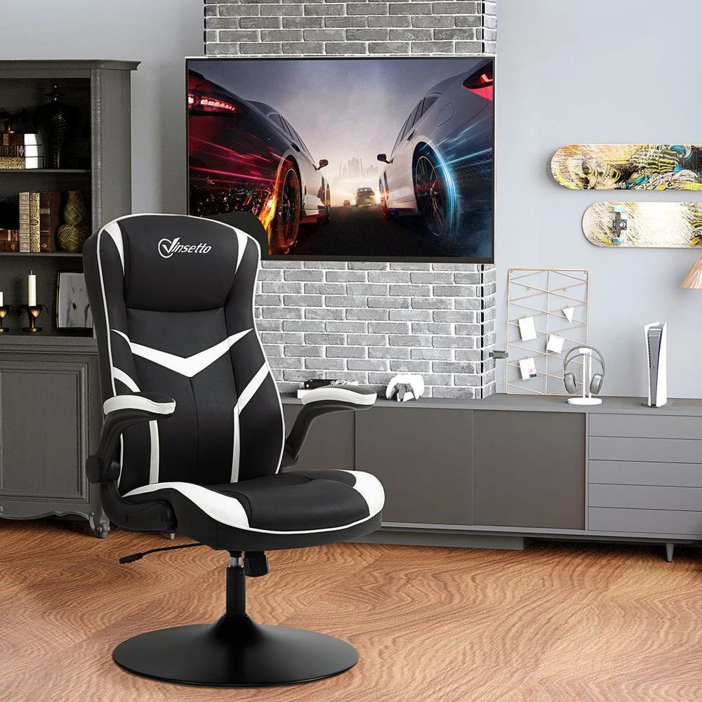 Racing Office Chair PVC Leather Computer Gaming Height Adjustable by Vinsetto