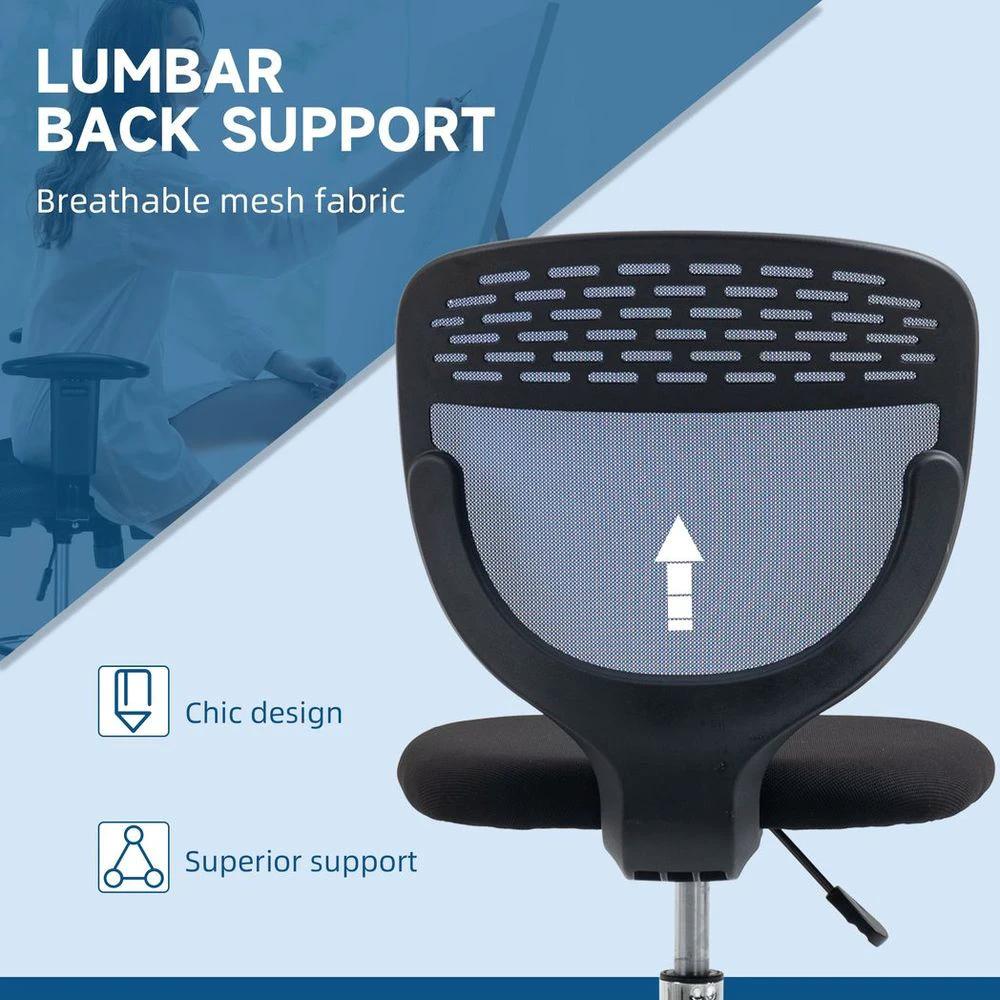 Vinsetto Draughtsman Chair, Tall Office Chair with Lumbar Support, Blue by Vinsetto