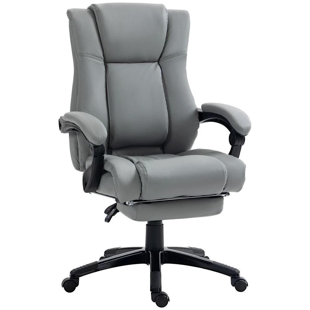 Vinsetto Executive Home Office Chair High Back Recliner, with Foot Rest, Grey by Vinsetto