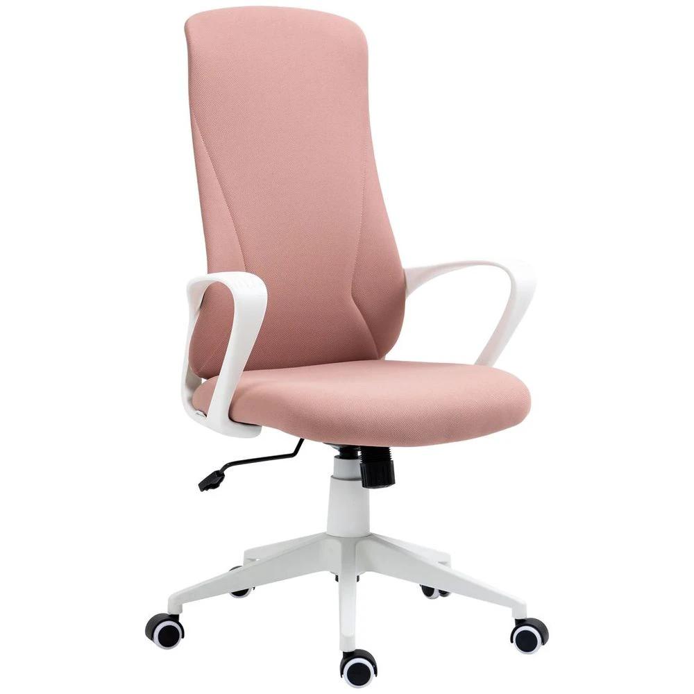 Vinsetto High-Back Home Office Chair Height Adjustable Elastic Desk Chair Pink by Vinsetto