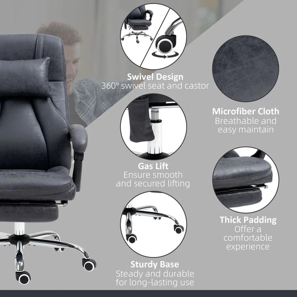 Vinsetto High Back Massage Office Chair with Vibration Point Headrest Remote by Vinsetto