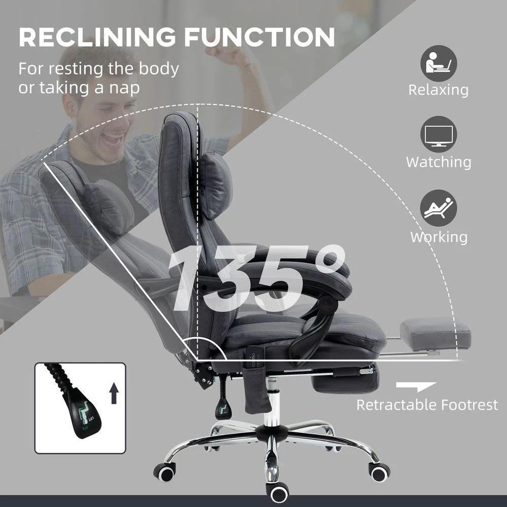 Vinsetto High Back Massage Office Chair with Vibration Point Headrest Remote by Vinsetto