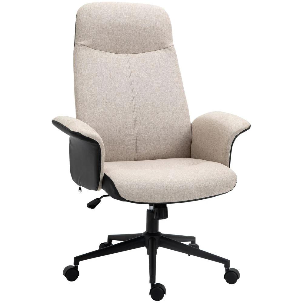 Vinsetto High-Back Office Chair Computer Desk Chair with Tilt Function Beige by Vinsetto