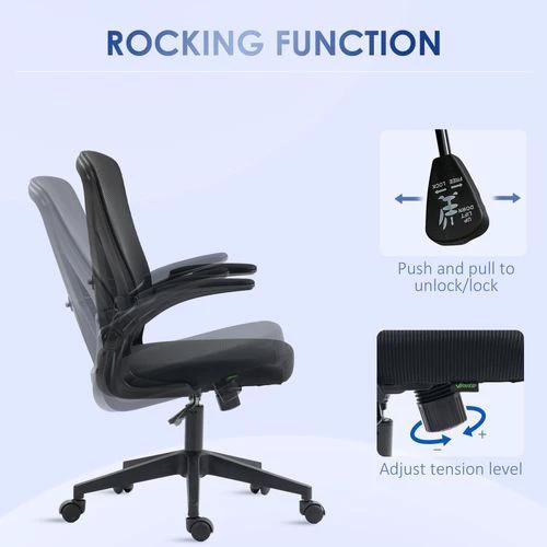 Vinsetto Mesh Office Chair Computer Chair with Lumbar Support, Swivel Wheels by Vinsetto