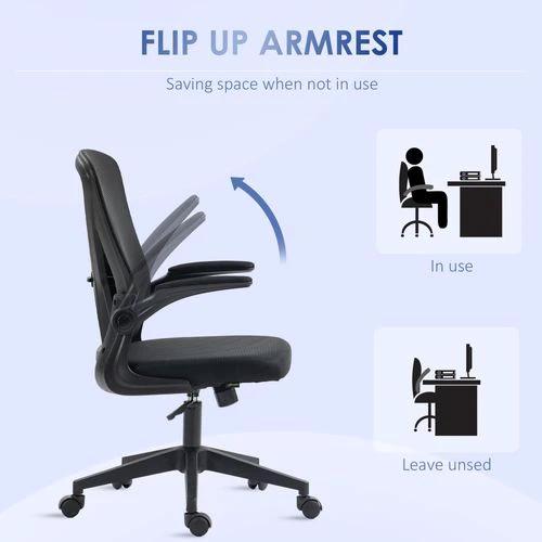 Vinsetto Mesh Office Chair Computer Chair with Lumbar Support, Swivel Wheels by Vinsetto