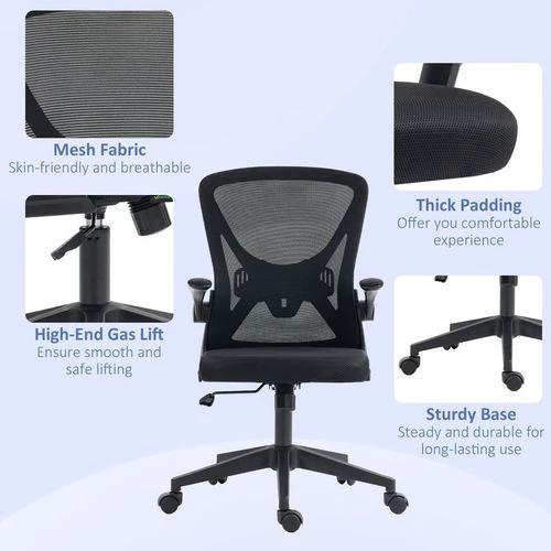 Vinsetto Mesh Office Chair Computer Chair with Lumbar Support, Swivel Wheels by Vinsetto