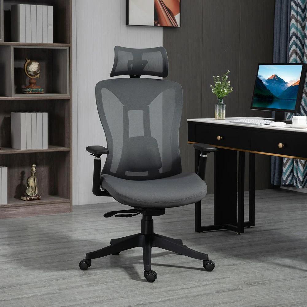 Vinsetto Mesh Office Chair for Home with Lumbar Support, Sliding Seat, 3D Arm by Vinsetto