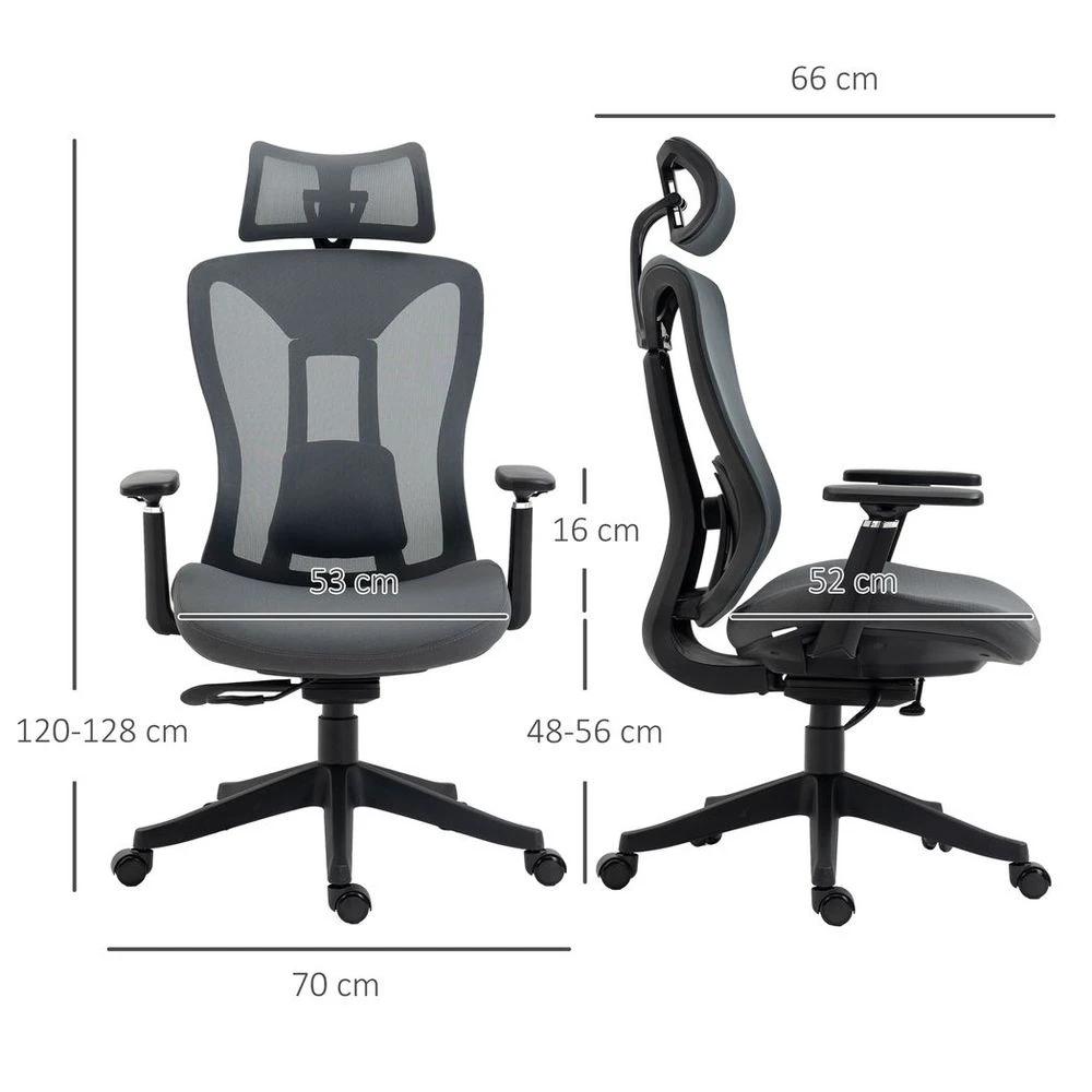 Vinsetto Mesh Office Chair for Home with Lumbar Support, Sliding Seat, 3D Arm by Vinsetto