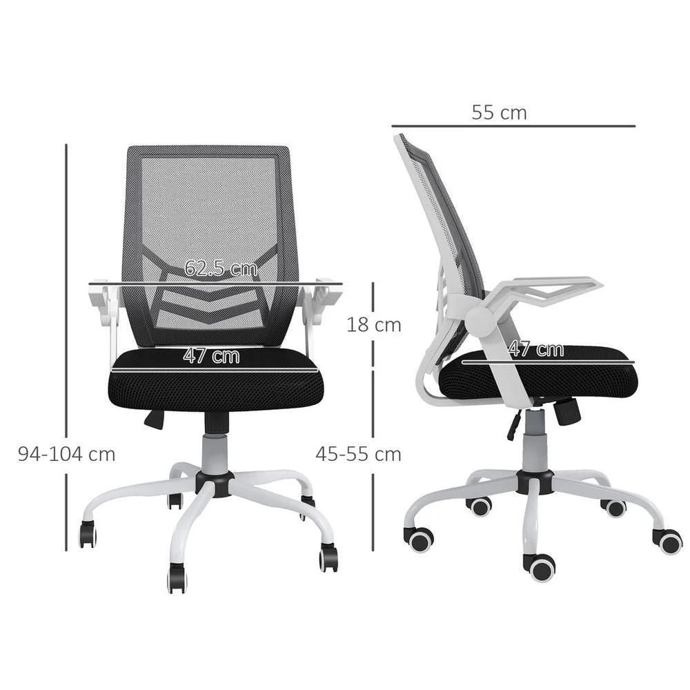 Vinsetto Vinsetto Mesh Swivel Office Chair Task Computer Chair w/ Lumbar Support, Black - Office Chair