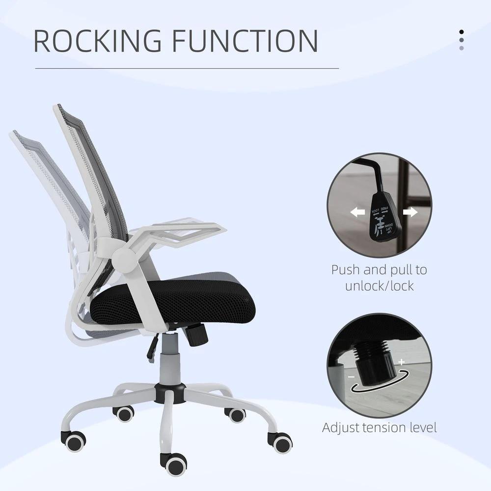 Vinsetto Vinsetto Mesh Swivel Office Chair Task Computer Chair w/ Lumbar Support, Black - Office Chair