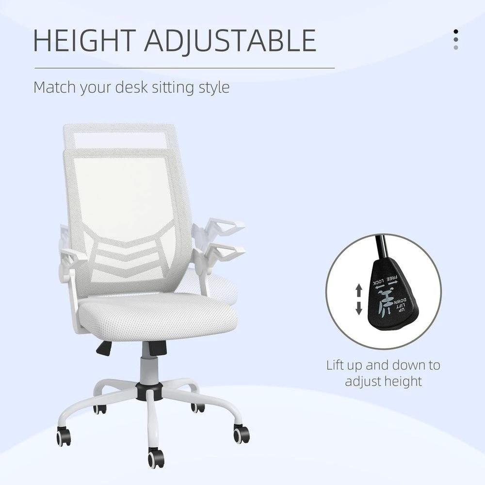 Vinsetto Mesh Swivel Office Chair Task Computer Chair w/ Lumbar Support, White by Vinsetto