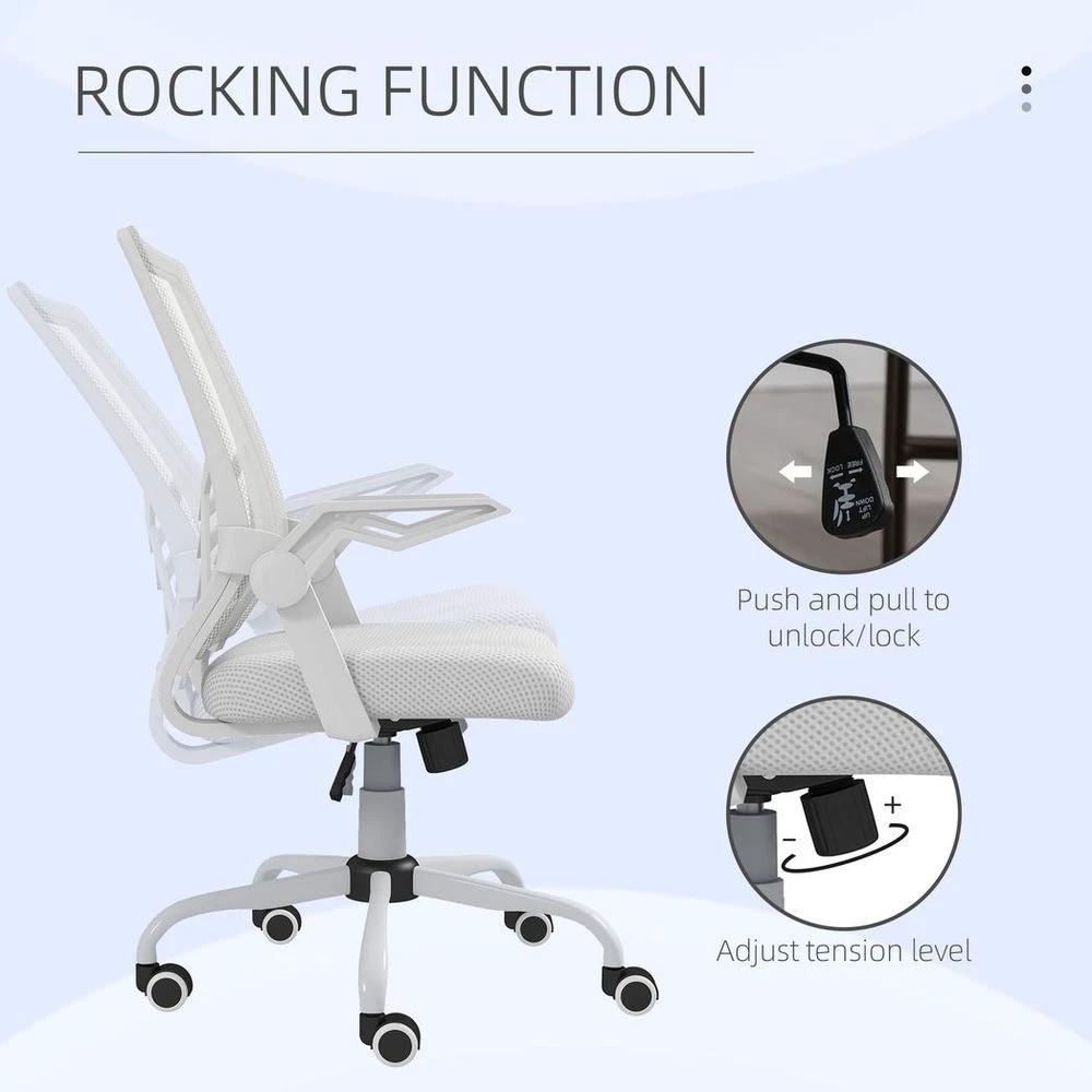 Vinsetto Mesh Swivel Office Chair Task Computer Chair w/ Lumbar Support, White by Vinsetto