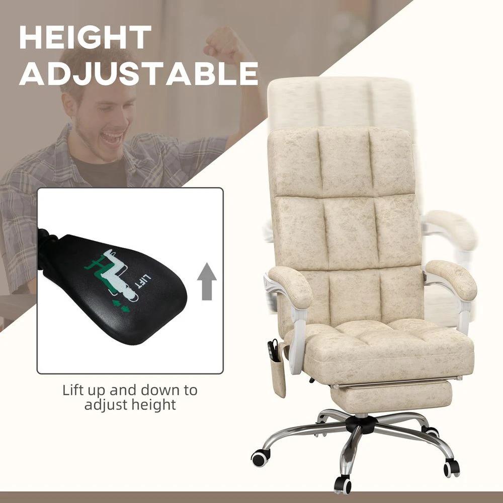 Vinsetto Vinsetto Microfibre Fabric Vibration Massage Office Chair for Home, Beige - Office Chair