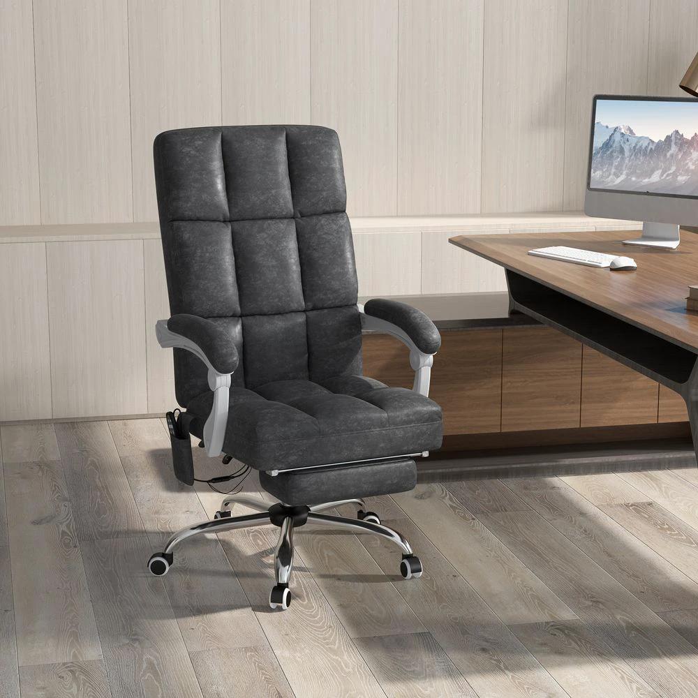Vinsetto Vinsetto Microfibre Fabric Vibration Massage Office Chair for Home, Grey - Office Chair